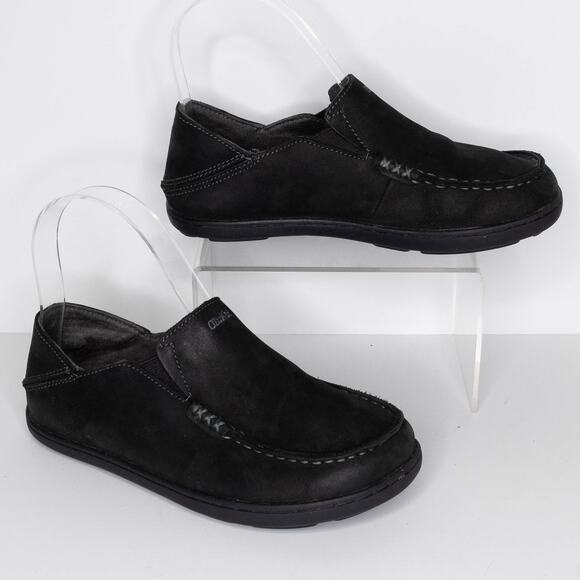 OluKai Other - Olukai Boys Moloa Loafer Shoes Slip On Comfort Leather Youth Black Size 1 | AR